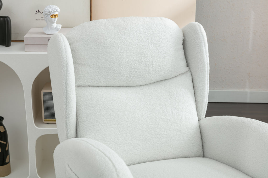 Teddy Fabric Rocking Chair with Packet Wood Legs