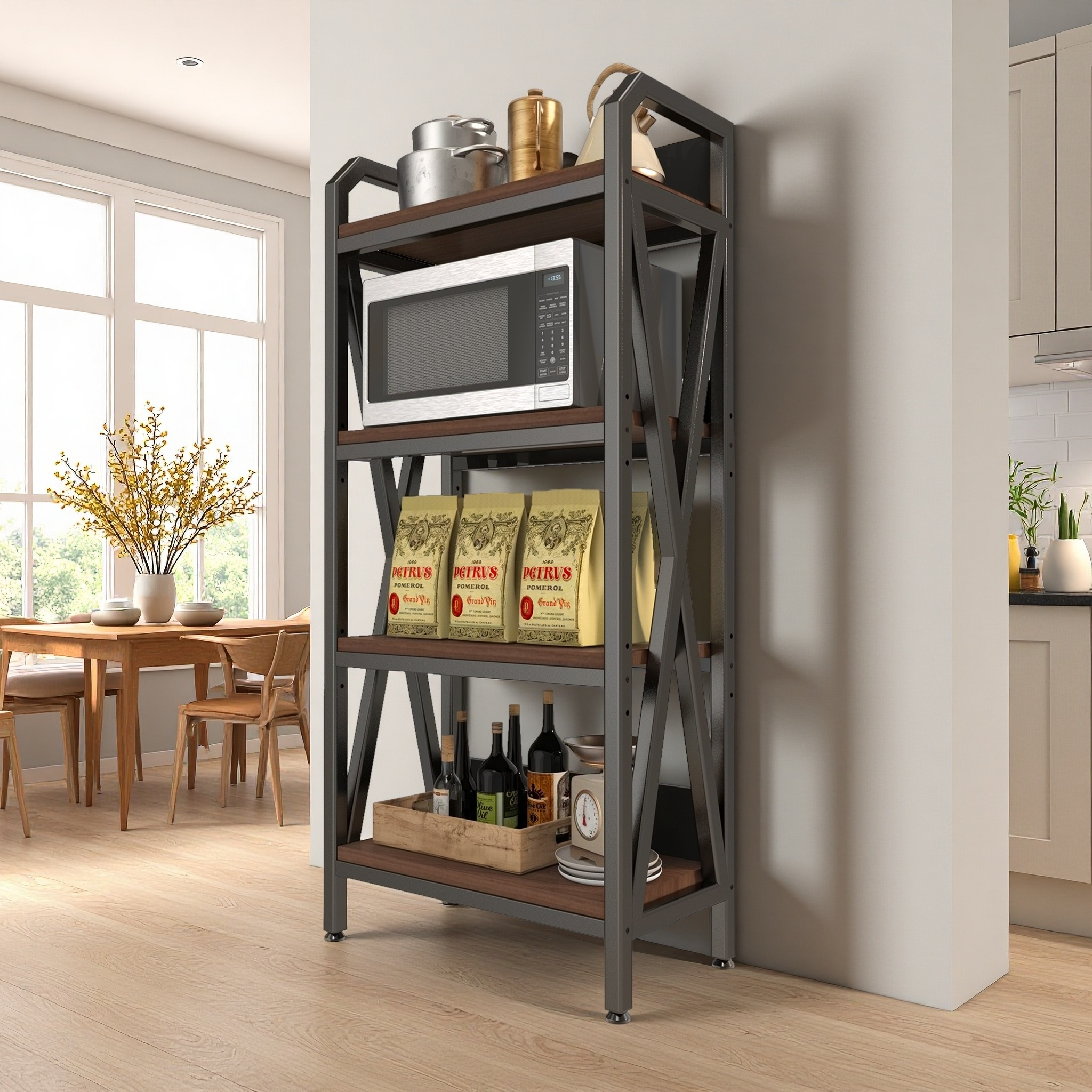 56.30'' Kitchen Rack 4-Level Storage Shelves