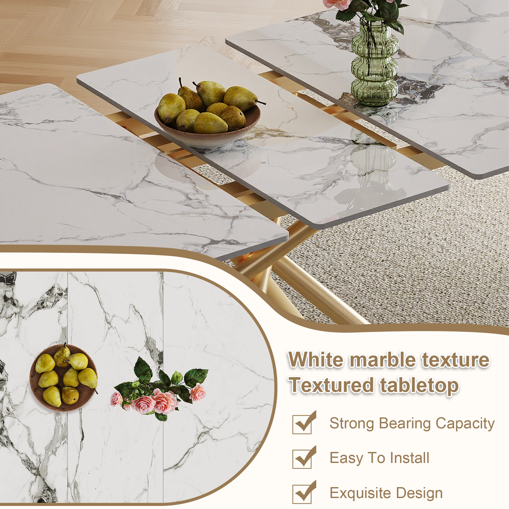 59-inch Modern rectangle Expandable Dining Table