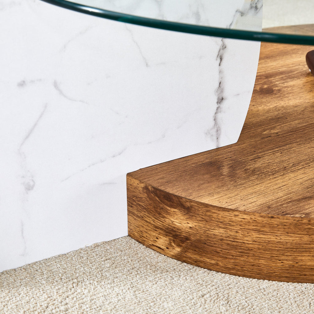 Contemporary Artistic Double Layer Coffee Table