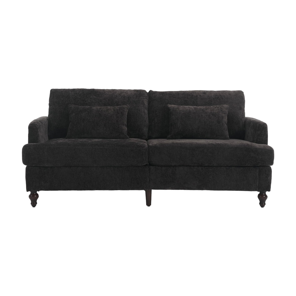 Mid Century Modern Chenille Fabric Loveseat Sofa