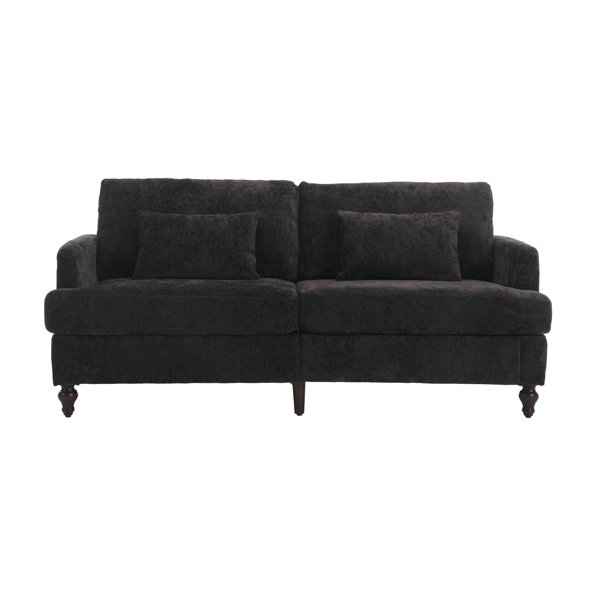 Mid Century Modern Chenille Fabric Loveseat Sofa