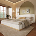 Elegant Upholstered Bed With Solid Wood Frame