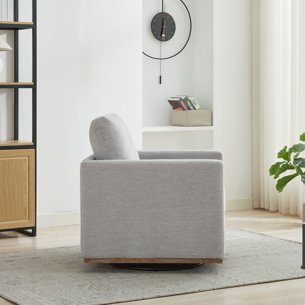 Modern Square Chenille Upholstered Swivel Accent Chair