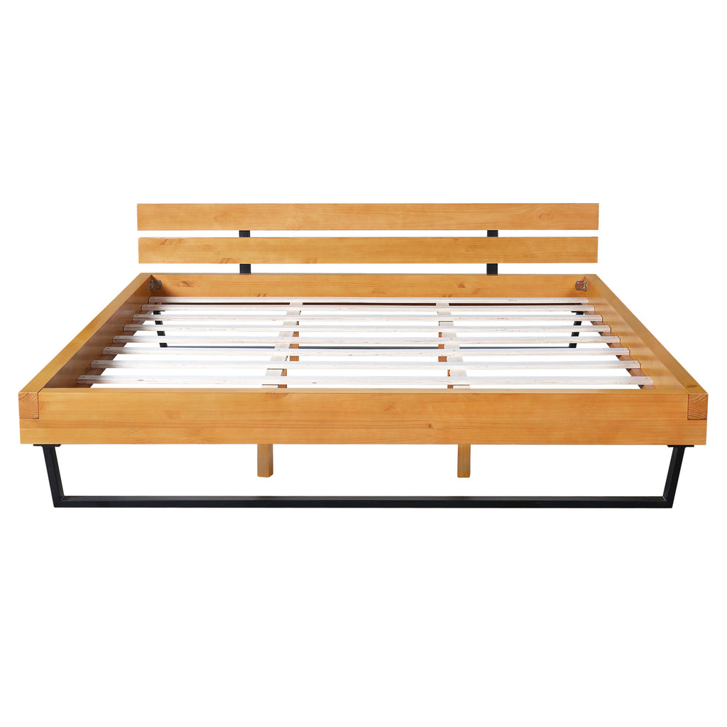 Natural Pine Wood Queen/King Size Bed Frame