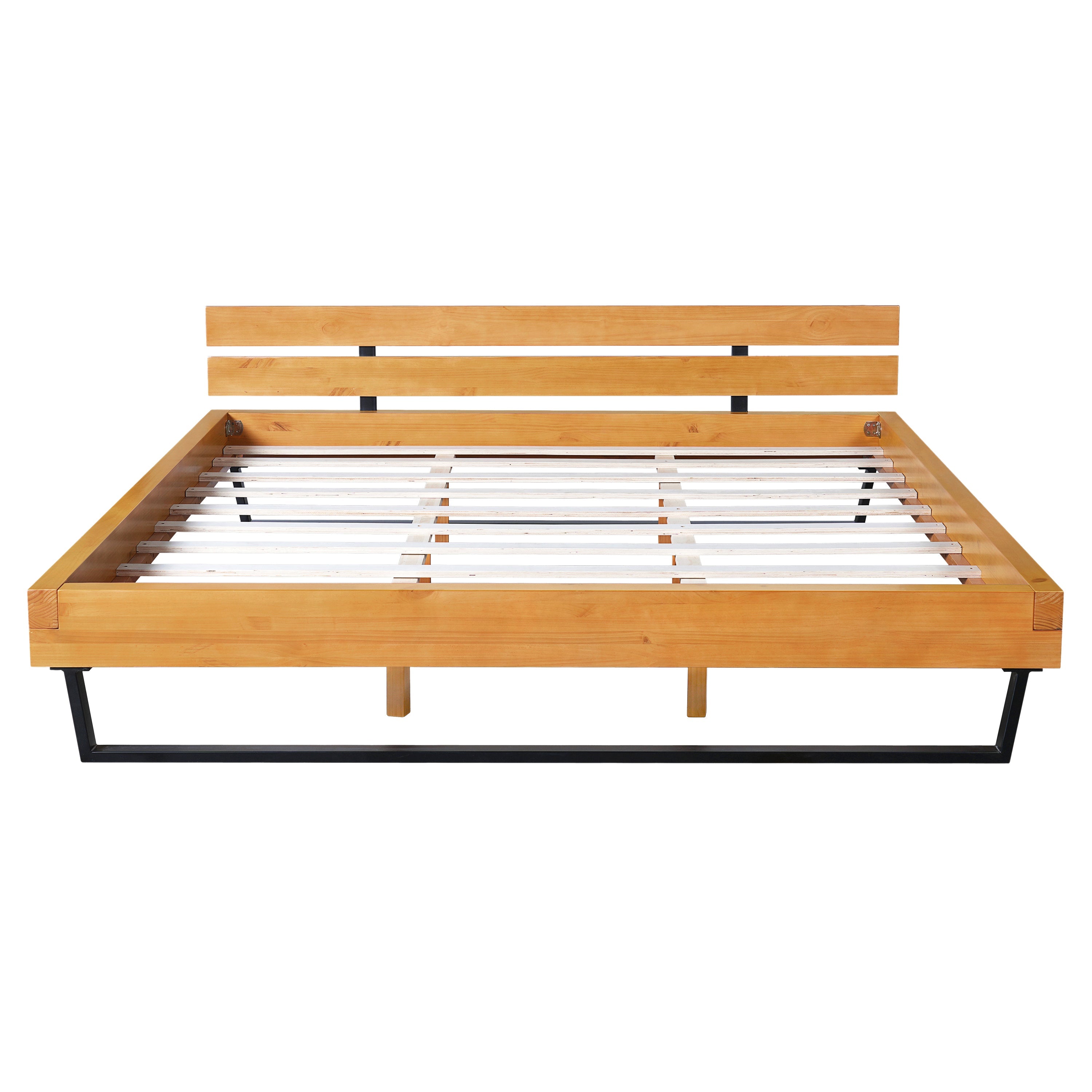 Natural Pine Wood Queen/King Size Bed Frame