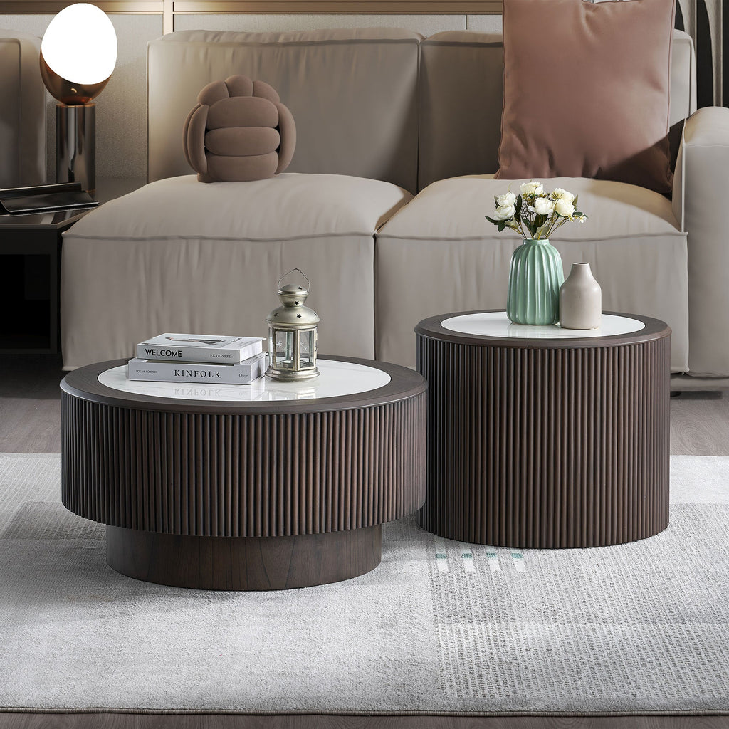 Modern Faux Marble Pattern Stickers Coffee Table Set