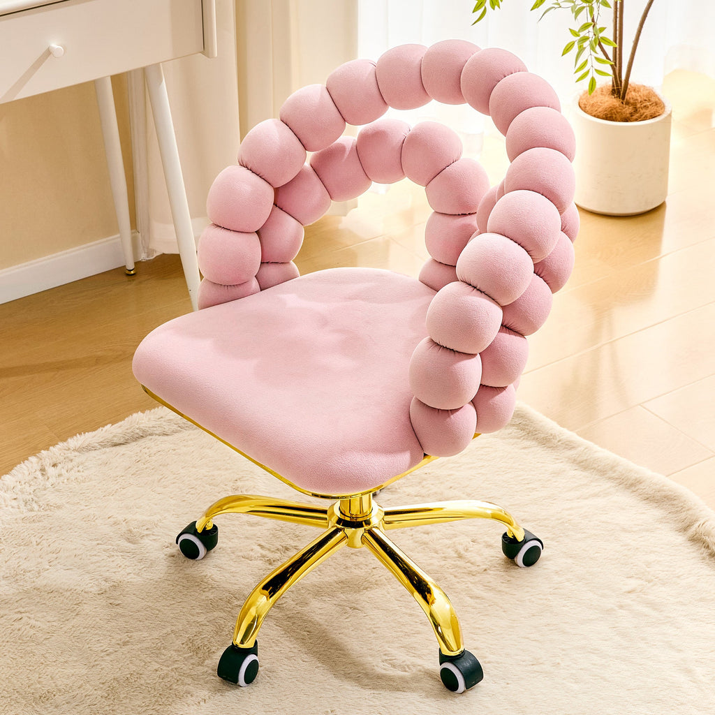 Coloful Modern Velvet Adjustable Swivel Desk Chair with Bubble Back