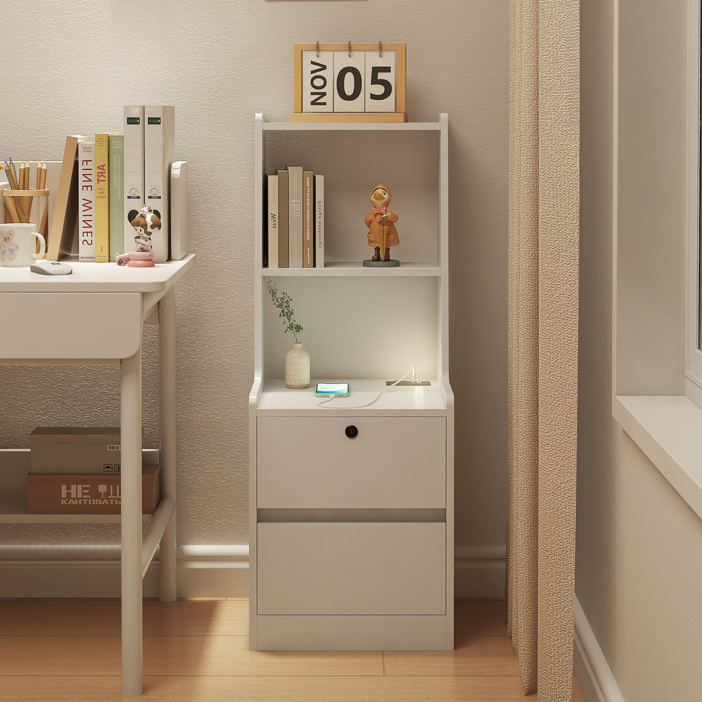 Modern Smart Nightstand with Charging Station