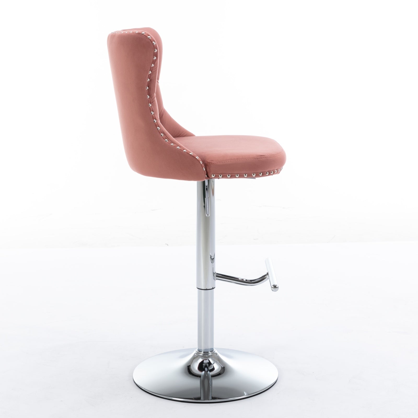 25-33 Inch Modern Velvet Swivel Barstools (Set of 2)