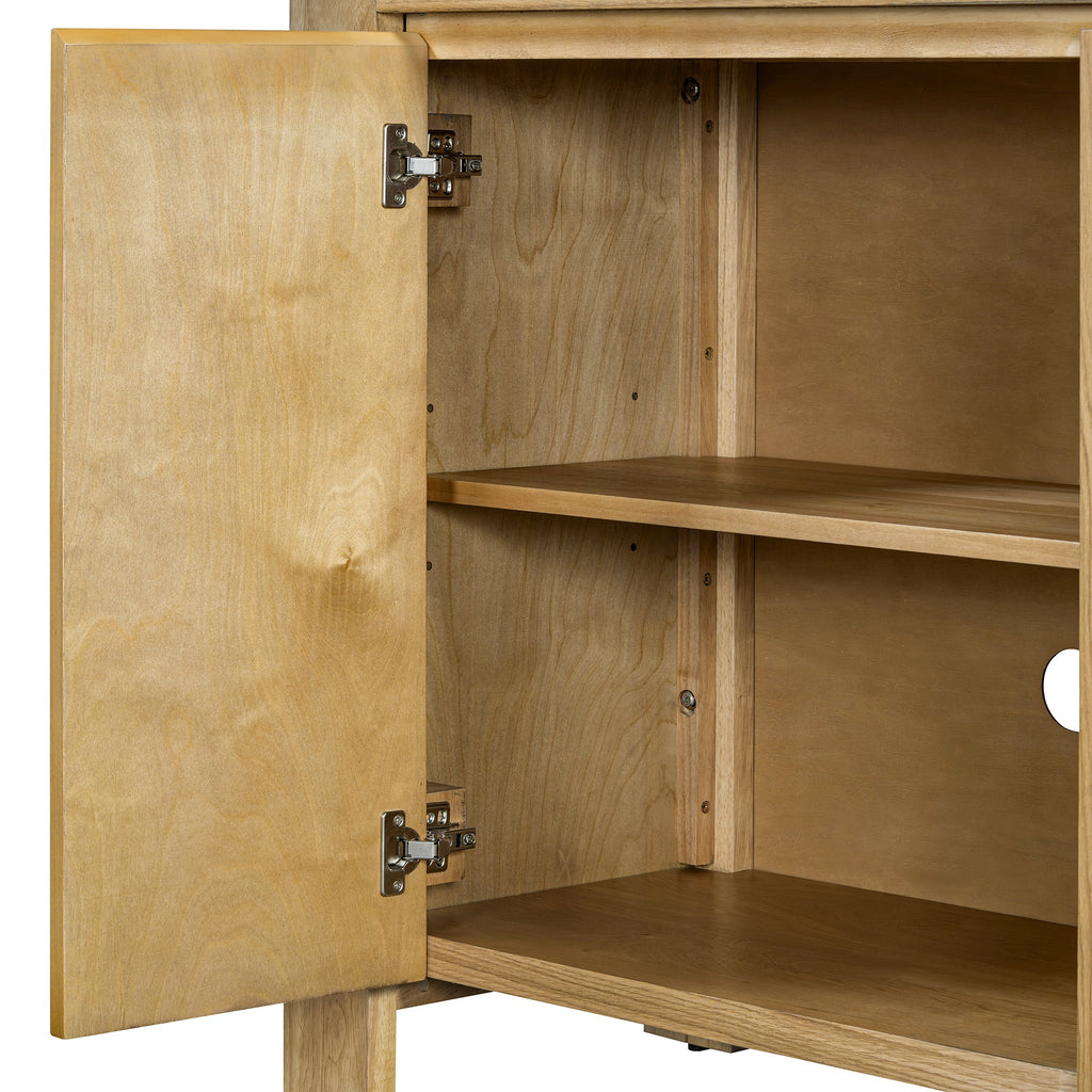 4-Door Retro Wood Buffet Cabinet with Storage