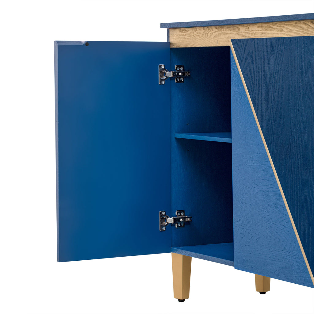 60' Retro Sideboard Cabinet with Adjustable Shelves