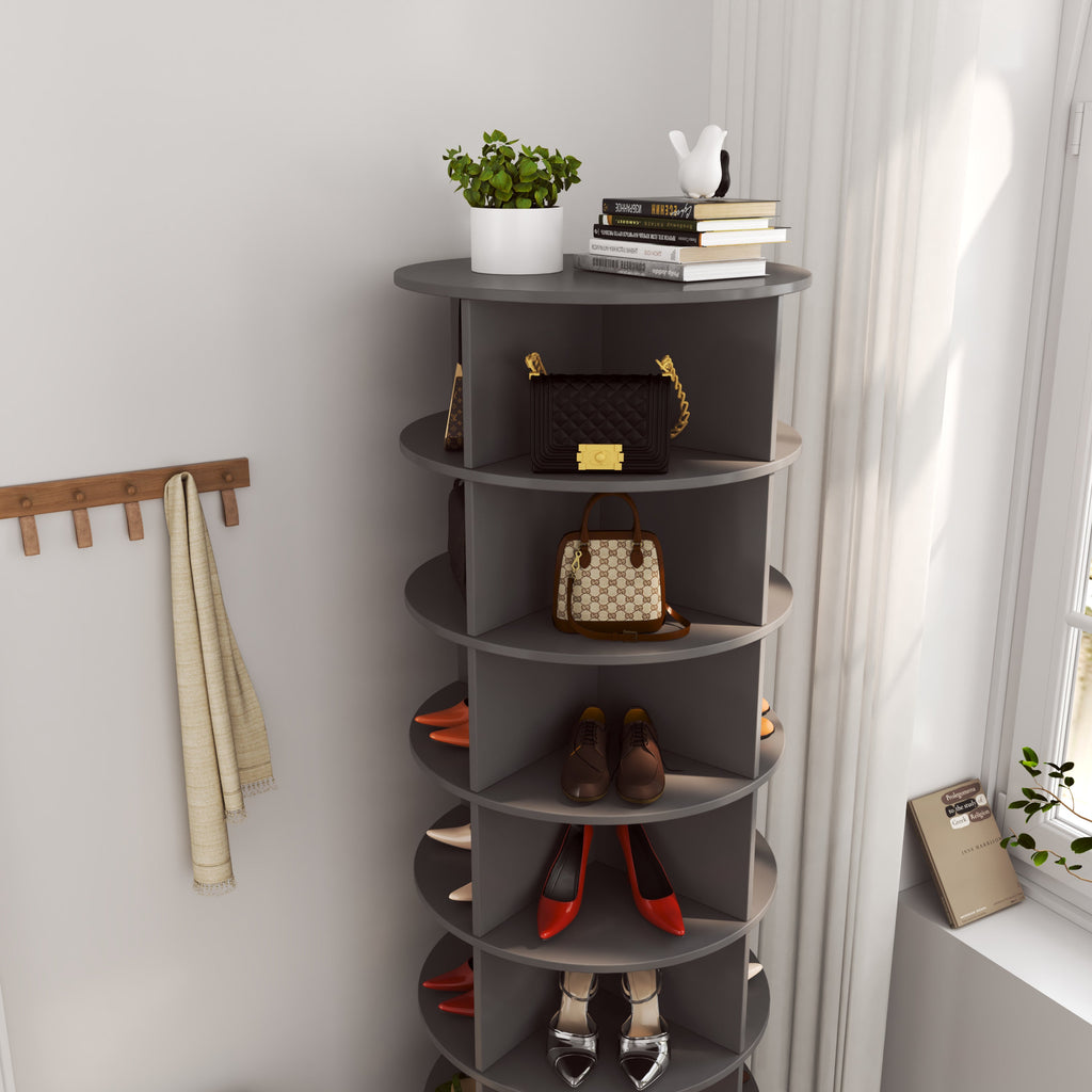 Modern 360° Rotating Shoe Cabinet 6/7 Layers Space Saver