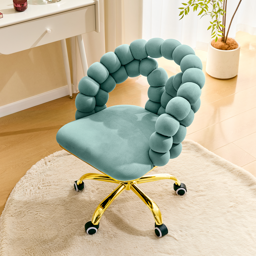 Coloful Modern Velvet Adjustable Swivel Desk Chair with Bubble Back