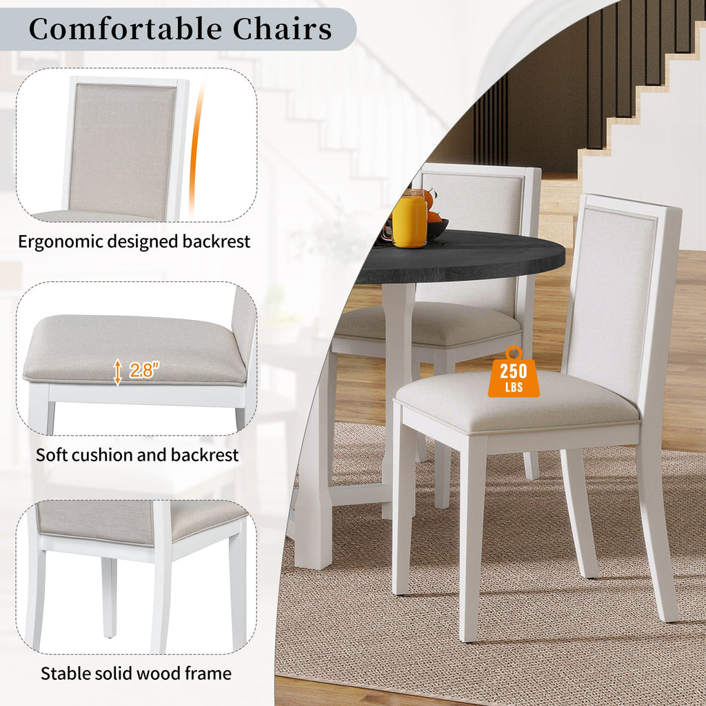 5-Piece Extendable Dining Table Set with Removable Leaf