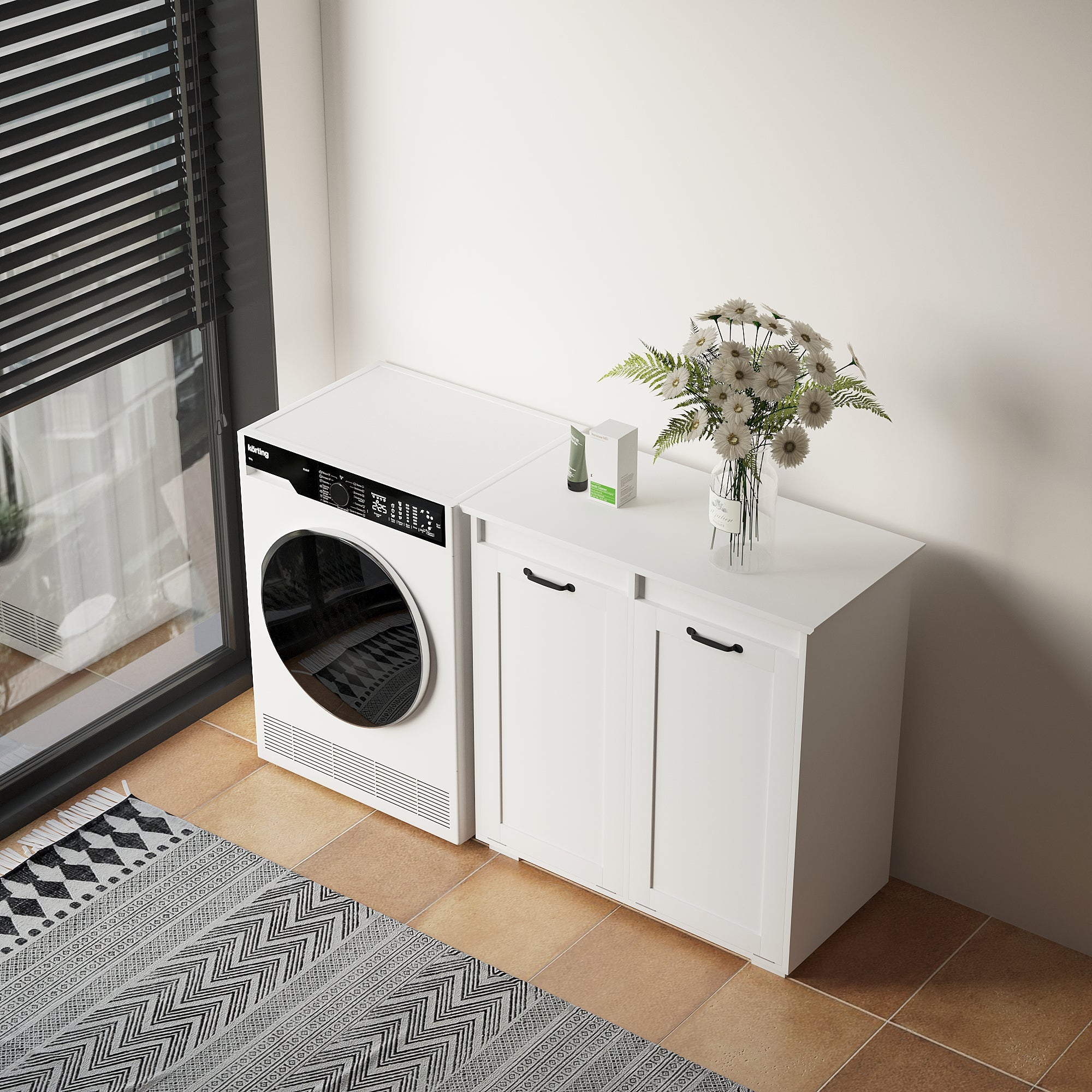 Laundry Cabinet with 2 Removable Liner Bags