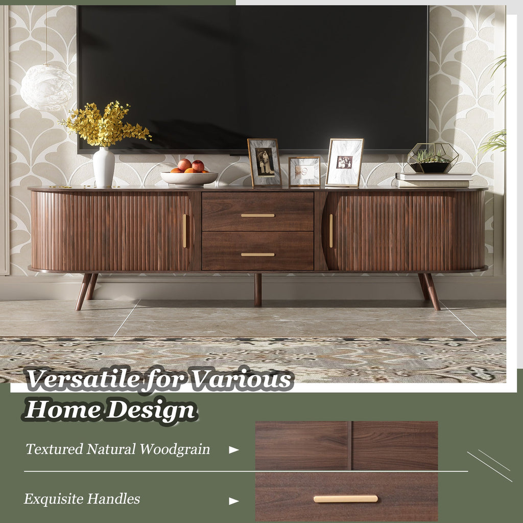 Mid-Century Modern TV Stand for 80' TV