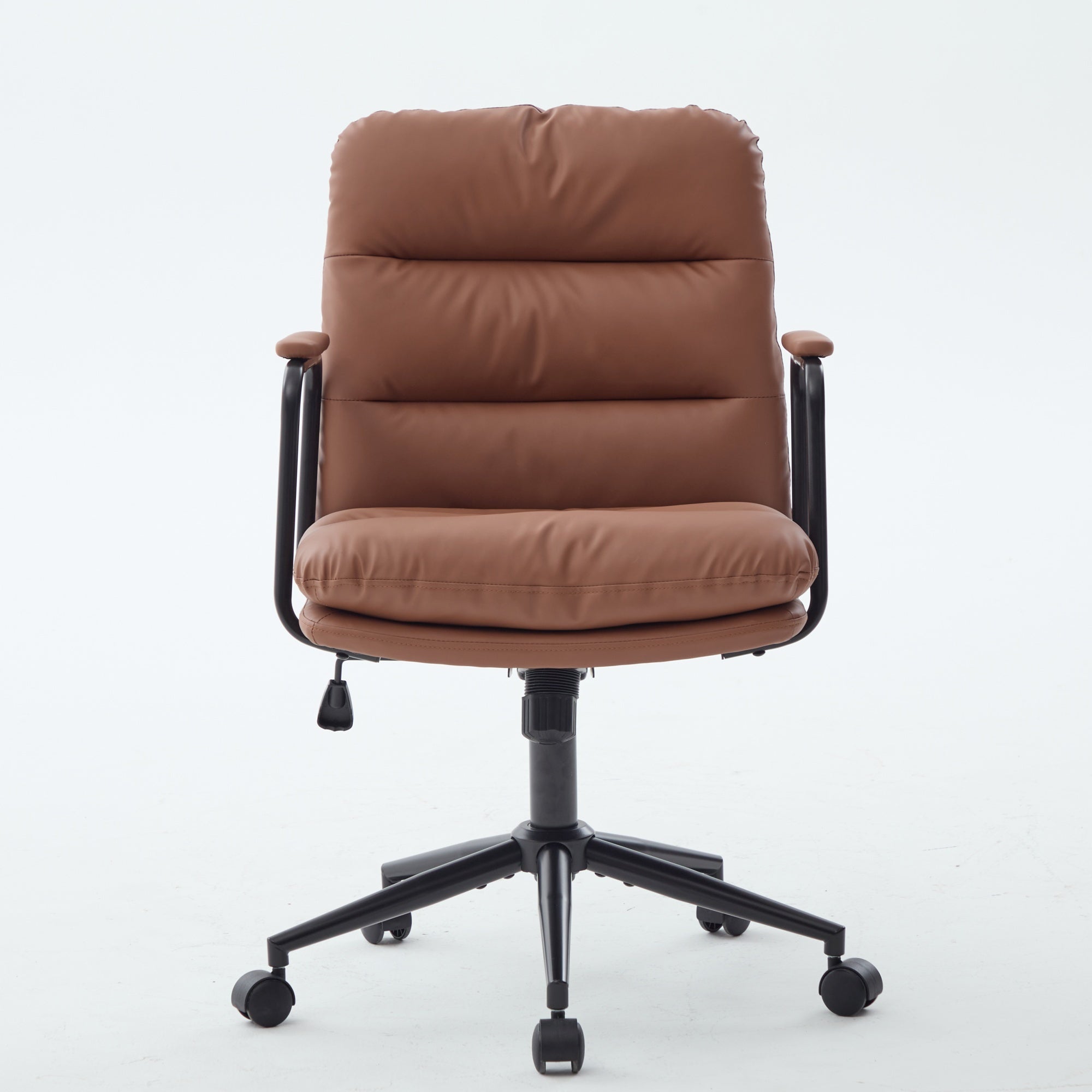 Mid Back Home Office Ergonomic PU Leather Computer Rolling Swivel Chair
