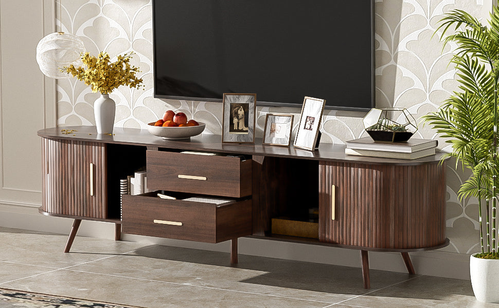 Mid-Century Modern TV Stand for 80' TV