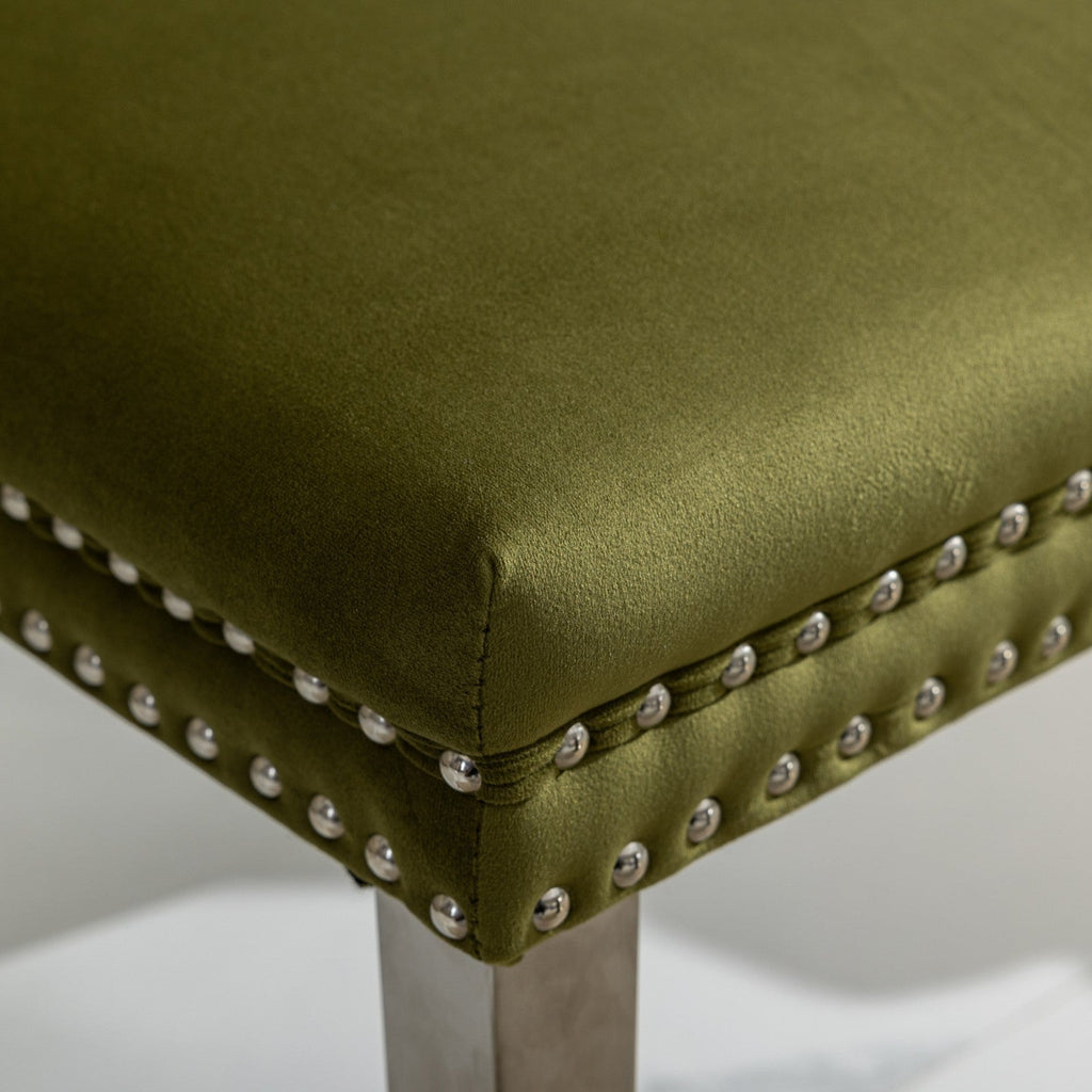Modern High-end Tufted Solid Wood Velvet Dining Chairs (Set of 2)