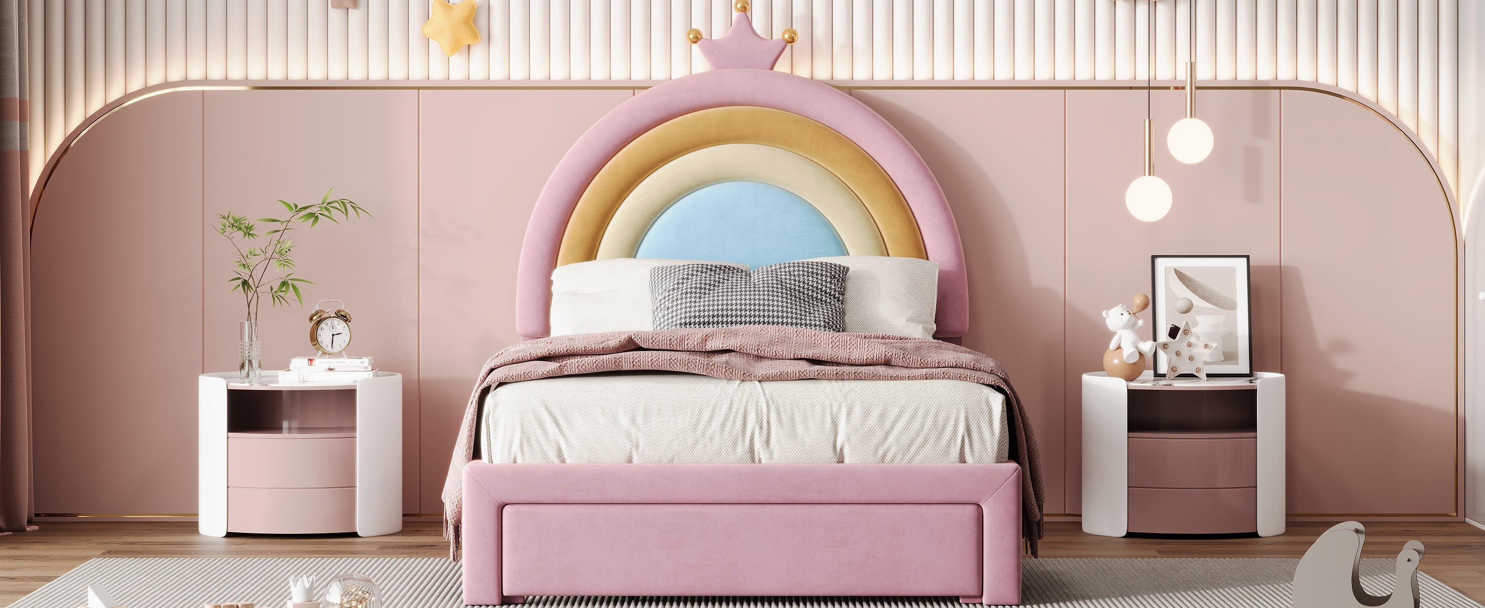 Twin/Full Size Rainbow Princess Platform Bed