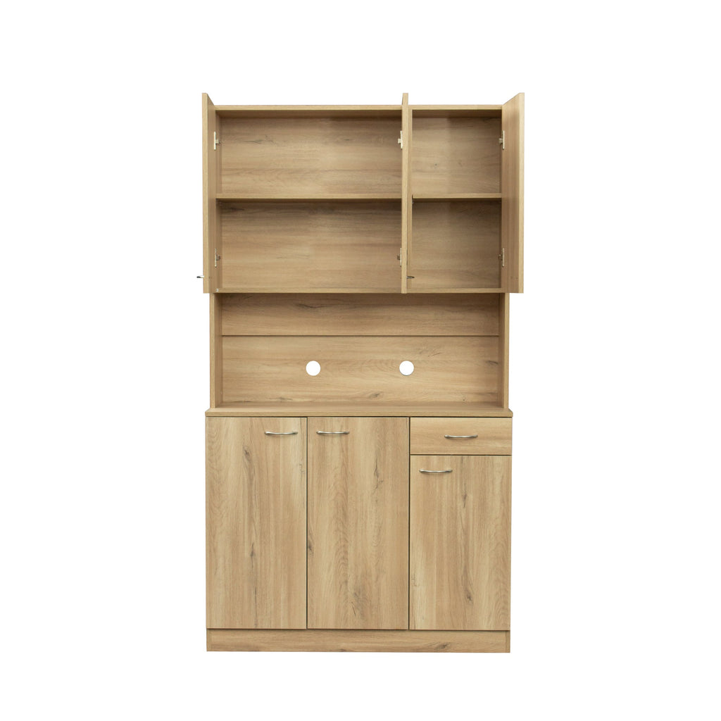 70.87' Tall White Kitchen Cabinet with 6-Doors