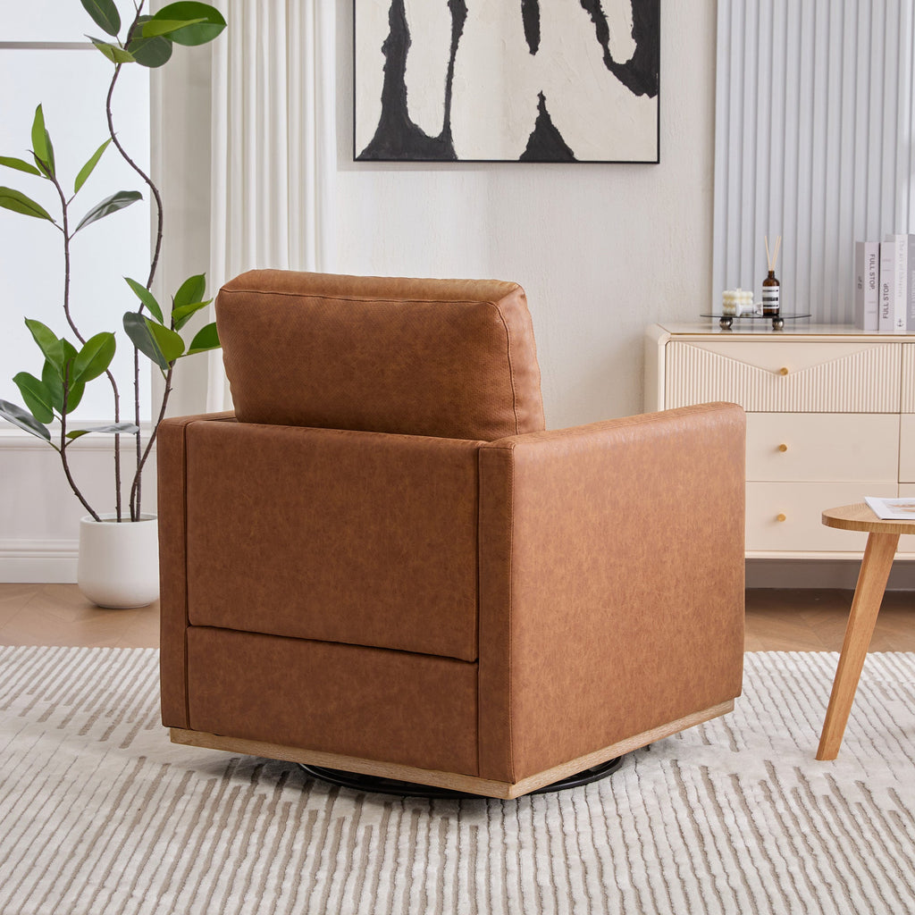 Modern Square Chenille Upholstered Swivel Accent Chair