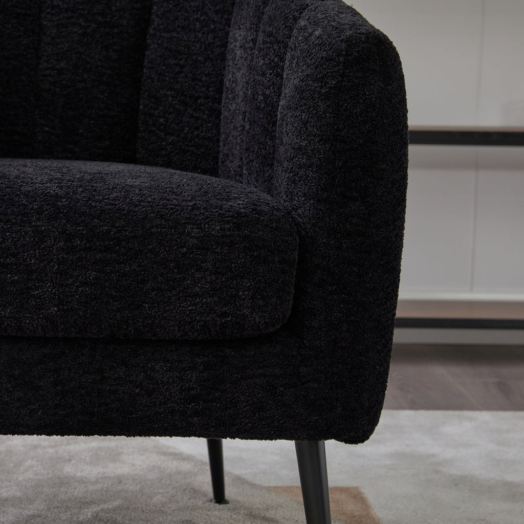 Modern Upholstered Chenille Vanity Barrel Accent Chair