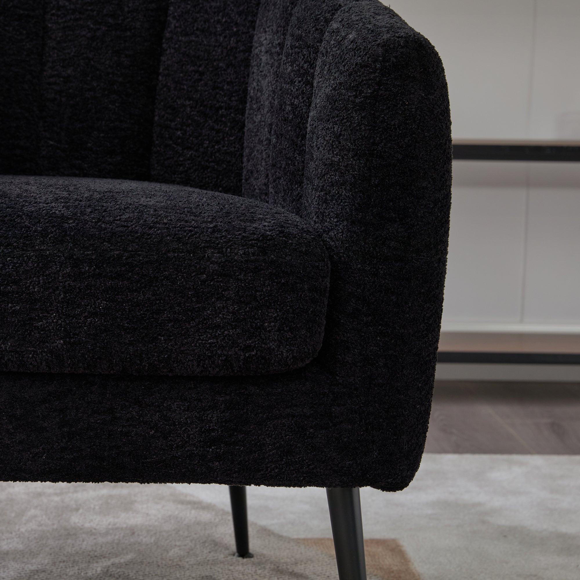 Modern Upholstered Chenille Vanity Barrel Accent Chair