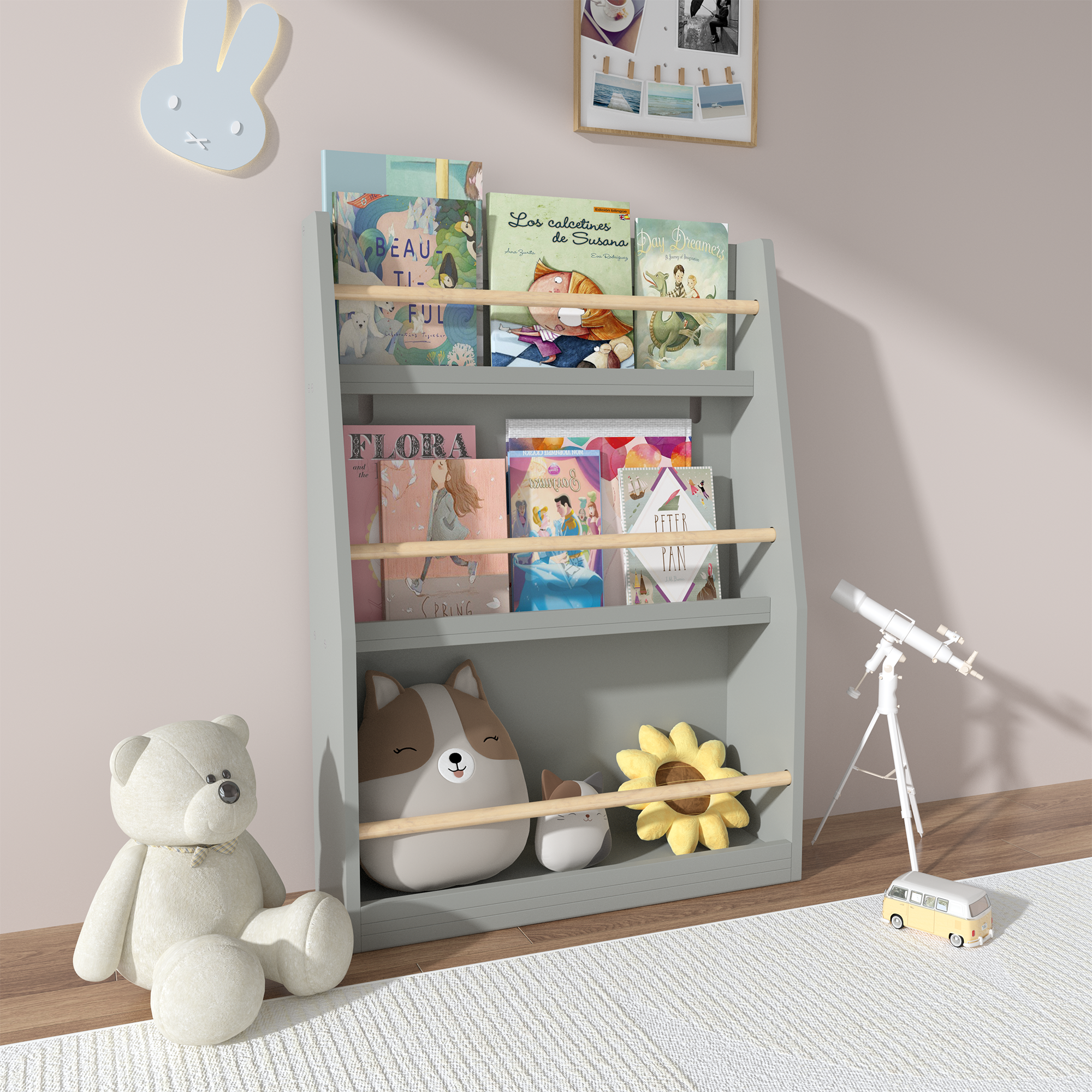 3 Tier Montessori Kids Book Display Rack