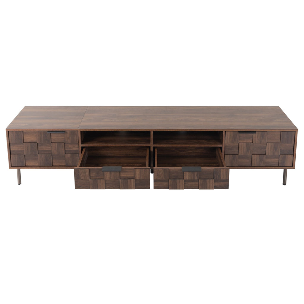 Mid Century TV Stand with 2 Drawers