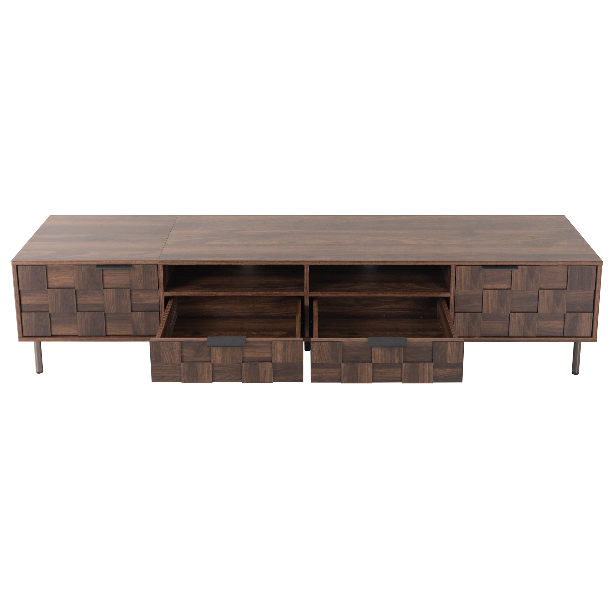 Mid Century TV Stand with 2 Drawers