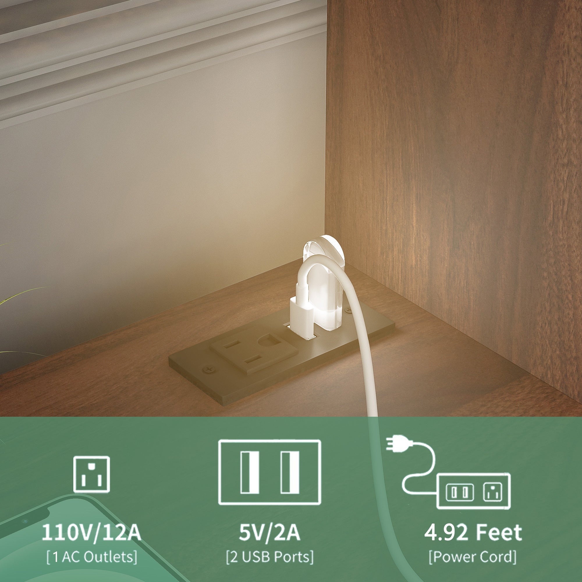 Modern Smart Nightstand with Charging Station