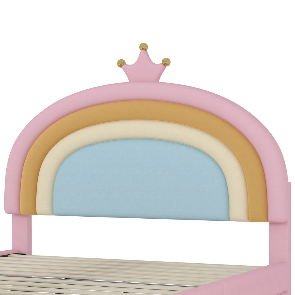 Twin/Full Size Rainbow Princess Platform Bed