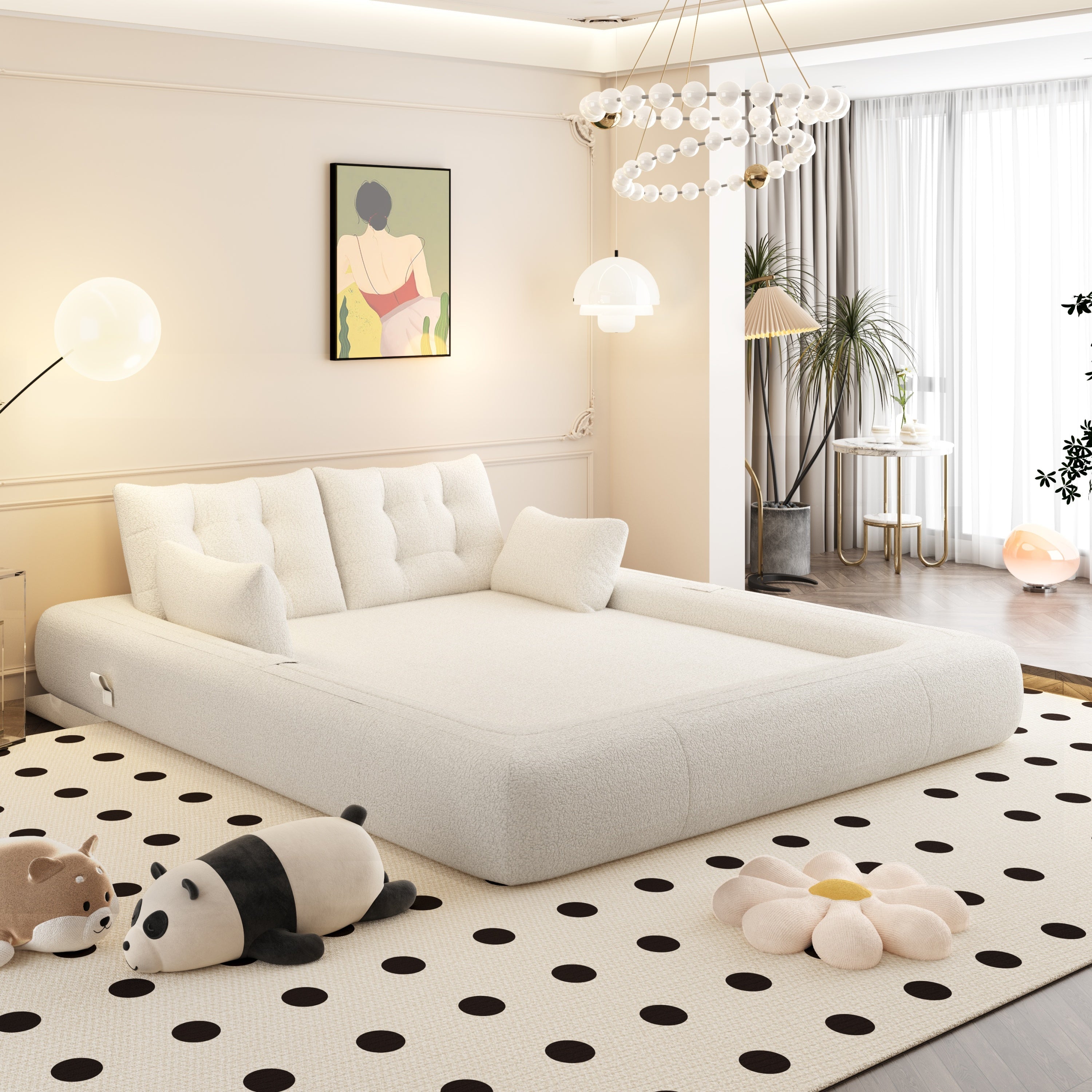 78.7 ' Multi-Functional Teddy Foldable Sofa Bed