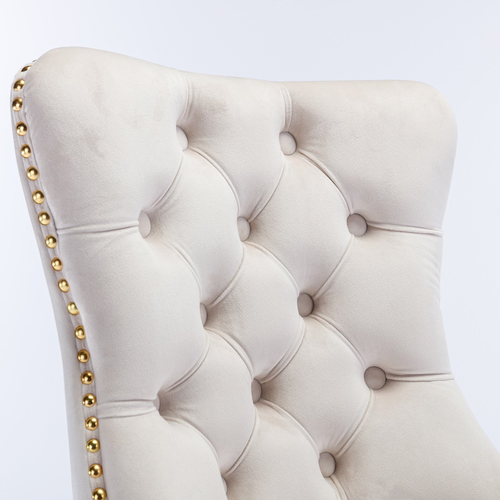 Adjustable Velvet Upholstered Tufted Button Home Office Chair