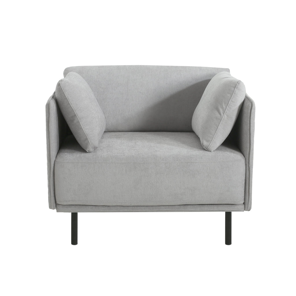 Vintage Grey 39' Lounge Chair with Polyester Upholstery
