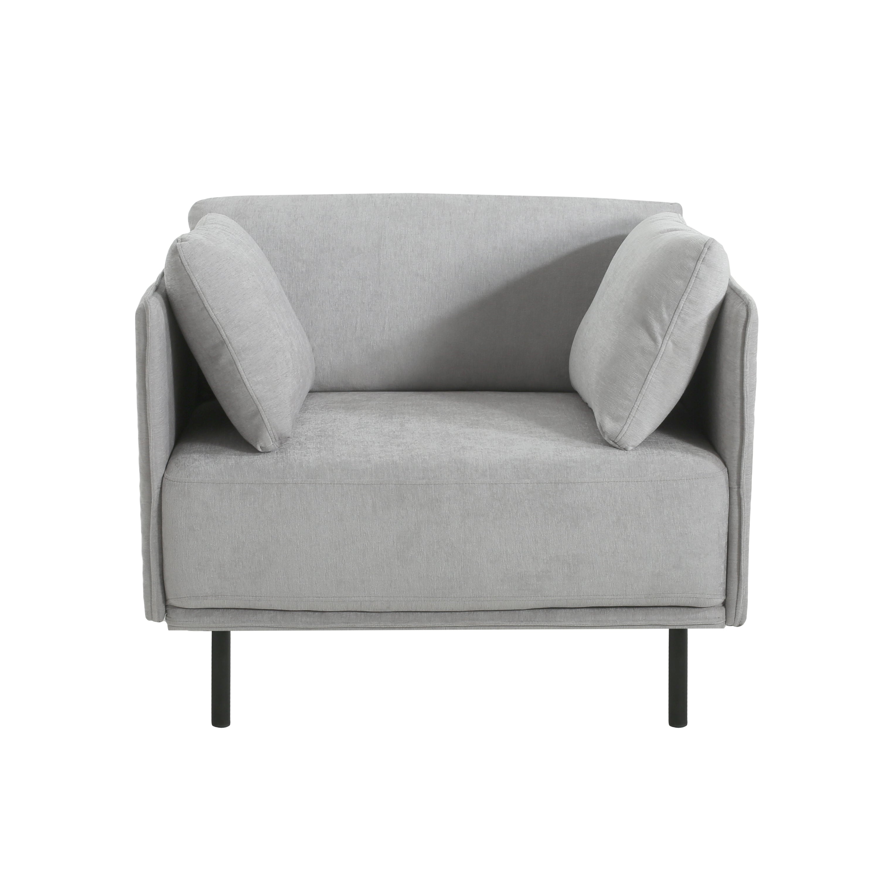 Vintage Grey 39' Lounge Chair with Polyester Upholstery