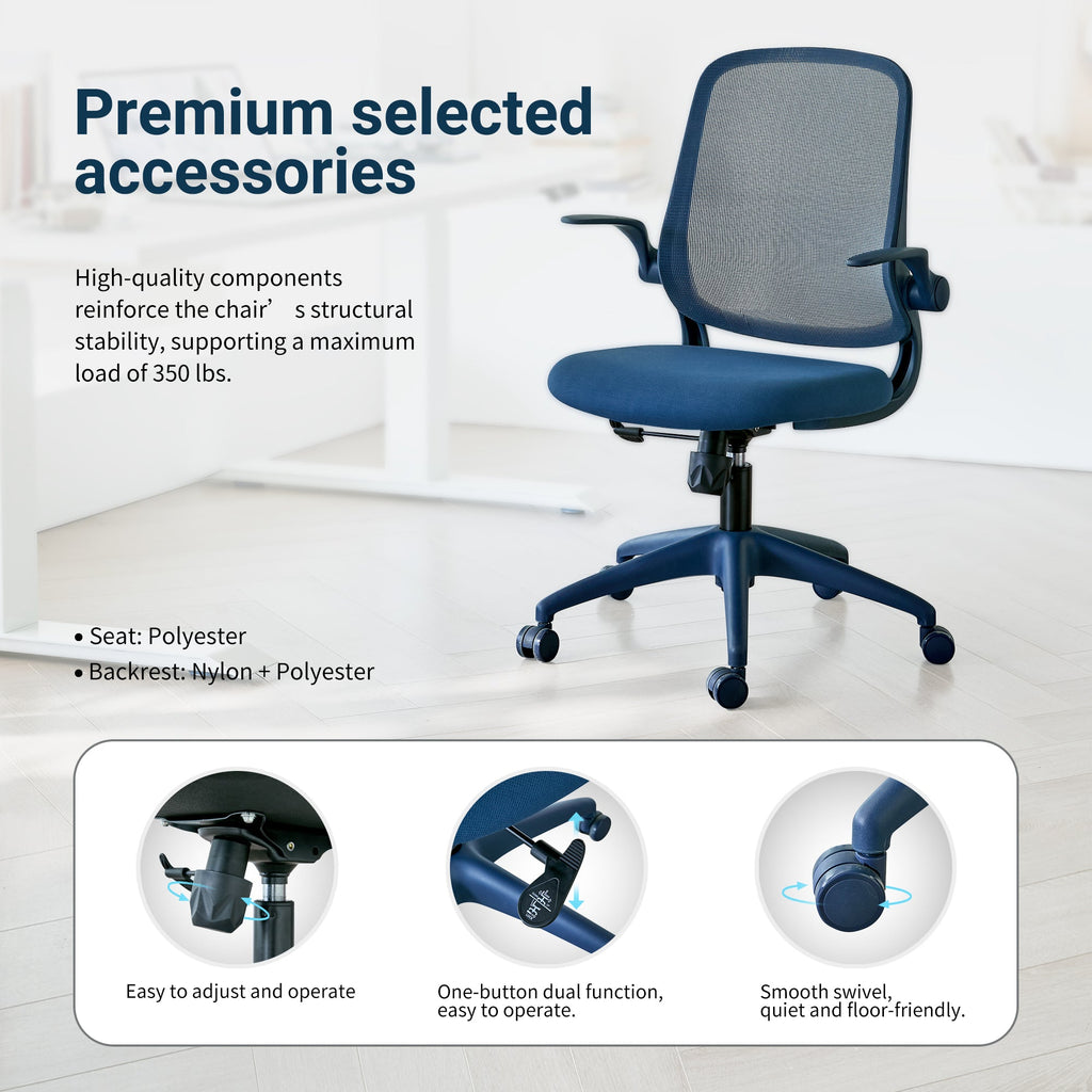 Colorful Ergonomic Office Chair with Flip-Up Armrests