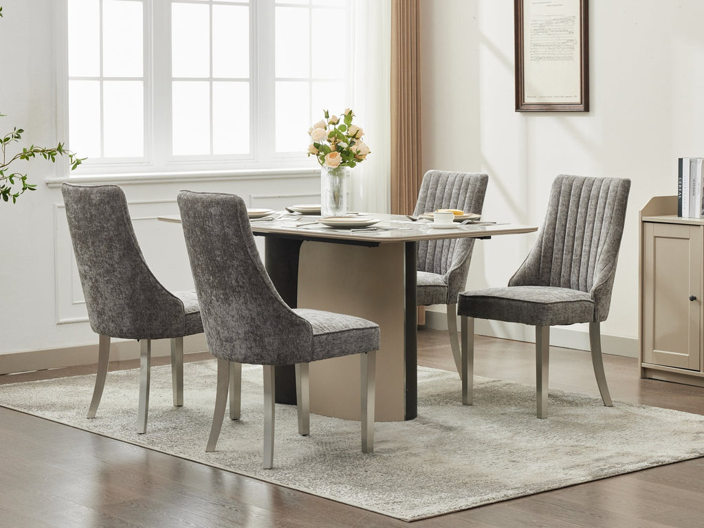 Rayon Cloth Flocking Chenille Dining Chairs (Set of 2 )