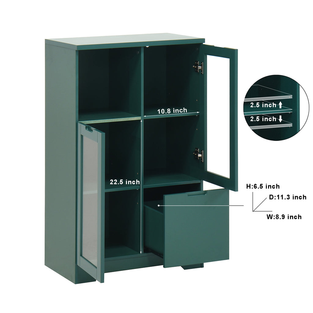 MDF Painted Cabinet with Glass Doors