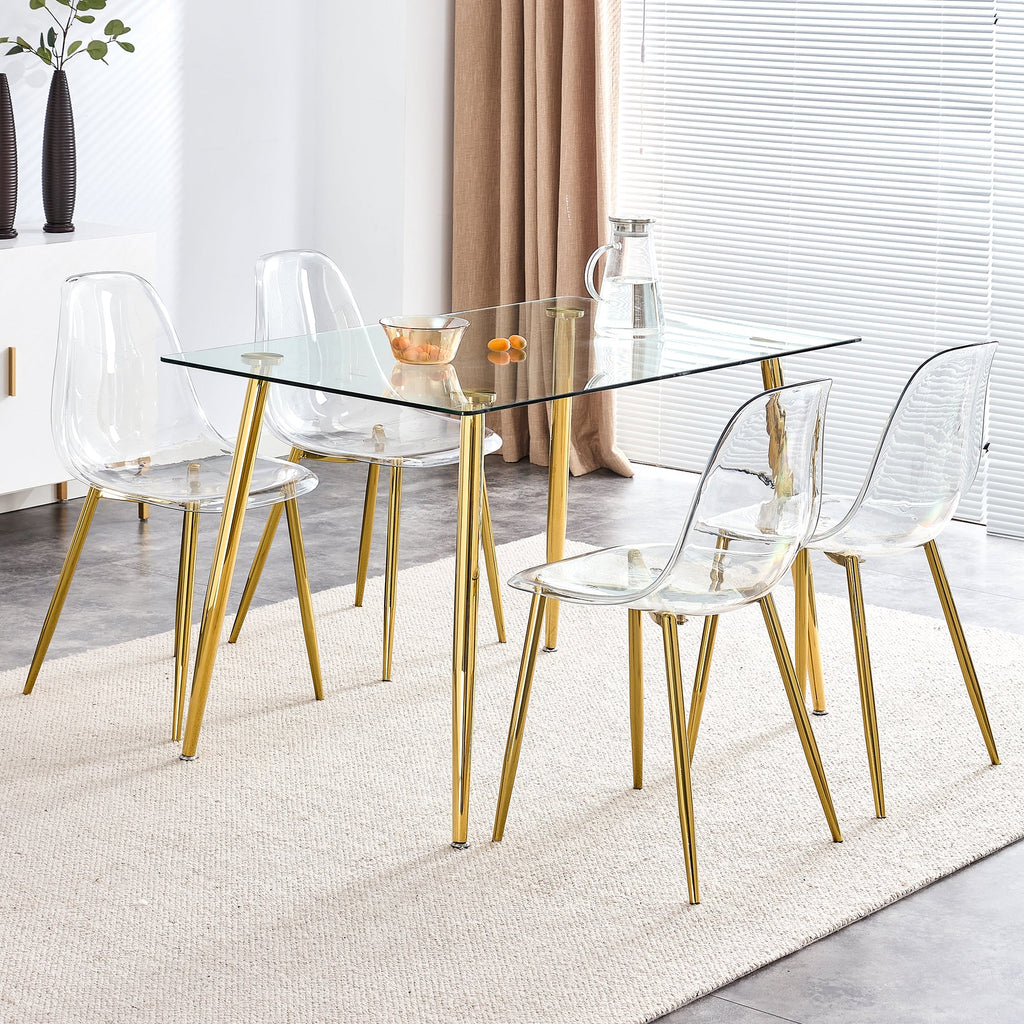 Modern Minimalist Transparent Metal Dining Chairs