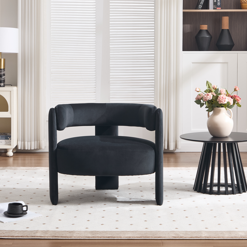 Mid-Century Velvet Comfy Single Sofa Accent Chair