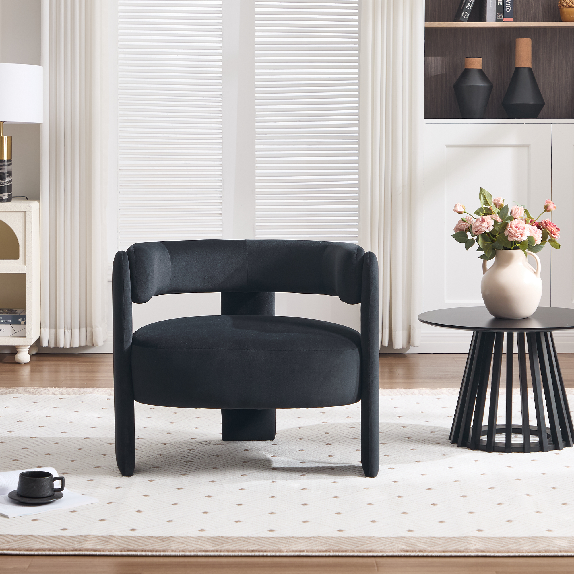 Mid-Century Velvet Comfy Single Sofa Accent Chair