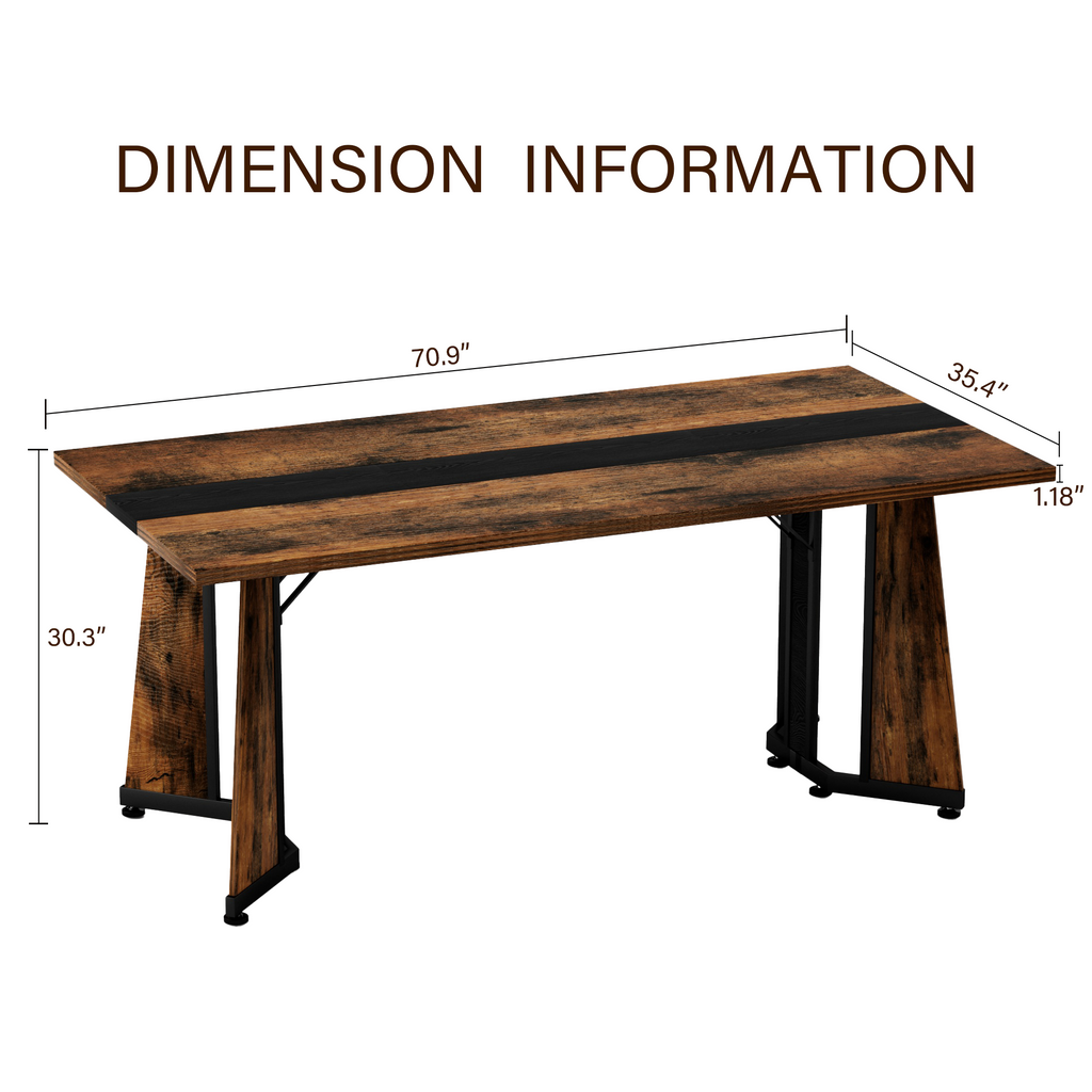 Rustic Rectangular Large Dining Table