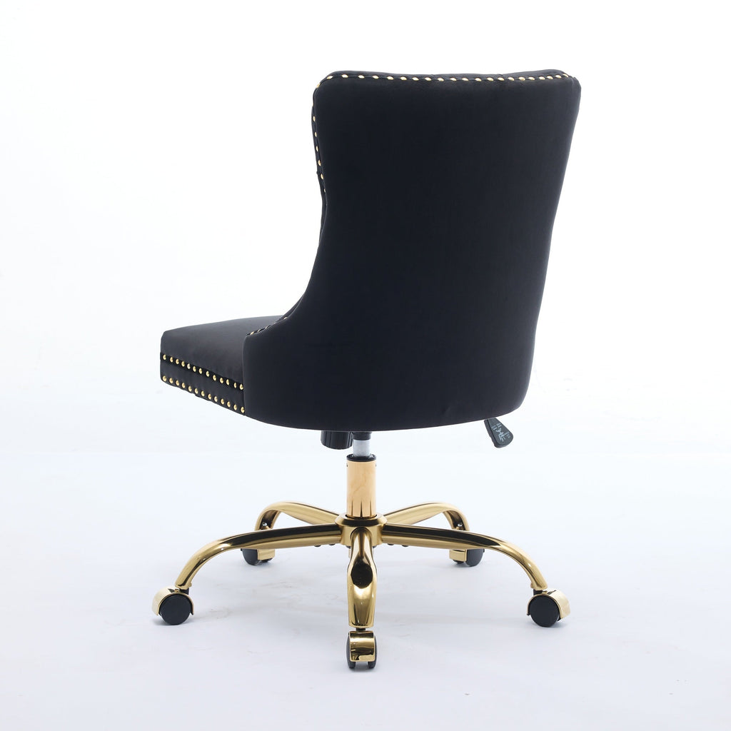 Modern Velvet Upholstered Tufted Button Home Office Chair
