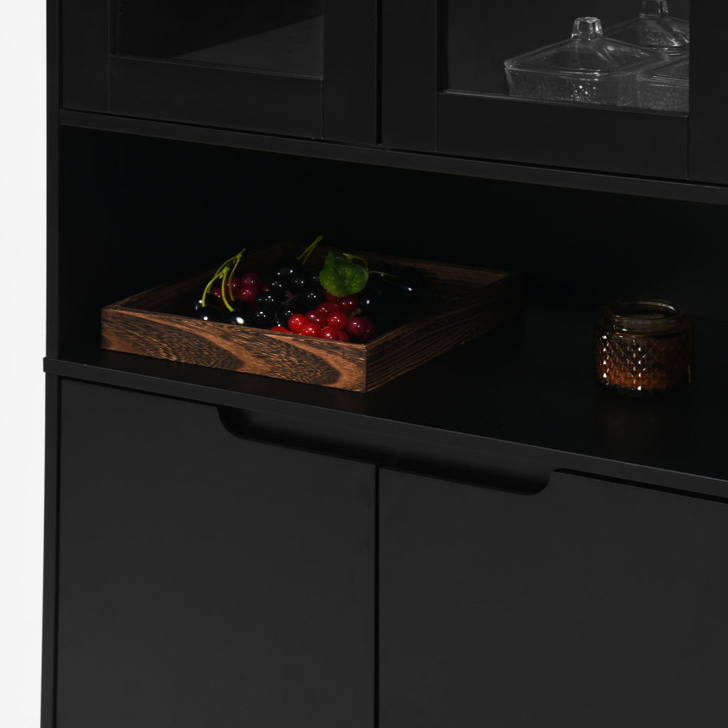 Tempered Glass Door Tall Storage Bookcase