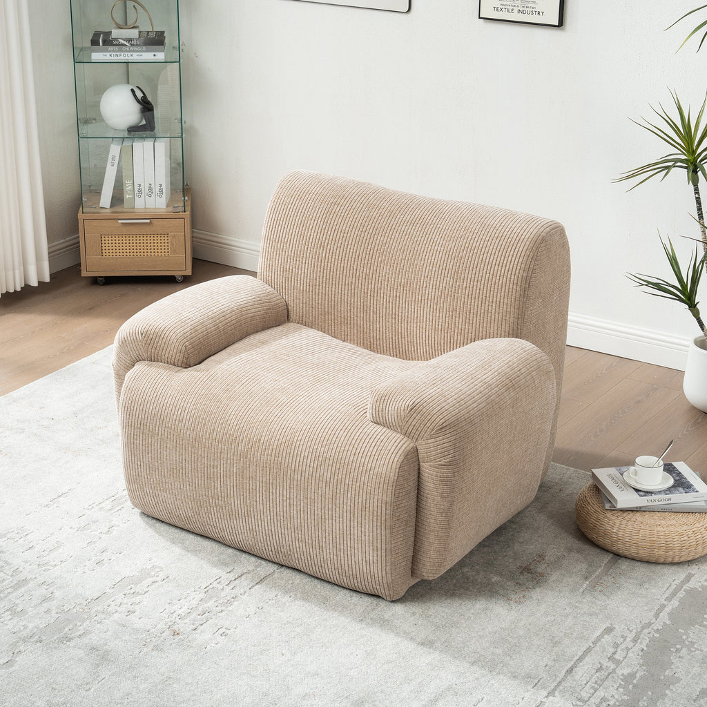 Modern Chenille Vertical Stripe Accent Chair