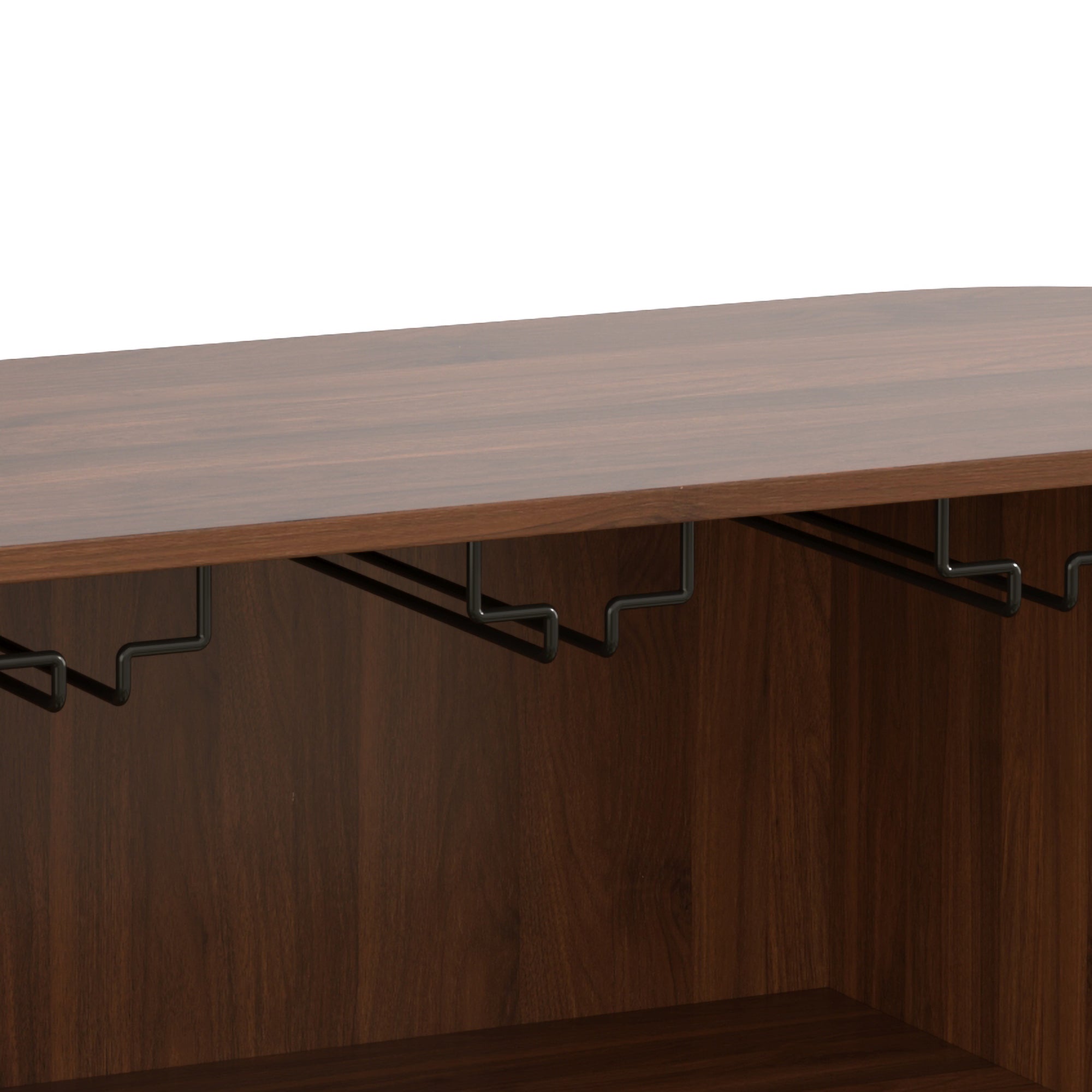 39" Fluted Liquor and Coffee Bar Cabinet with Wine Racks Glass Holders Storage