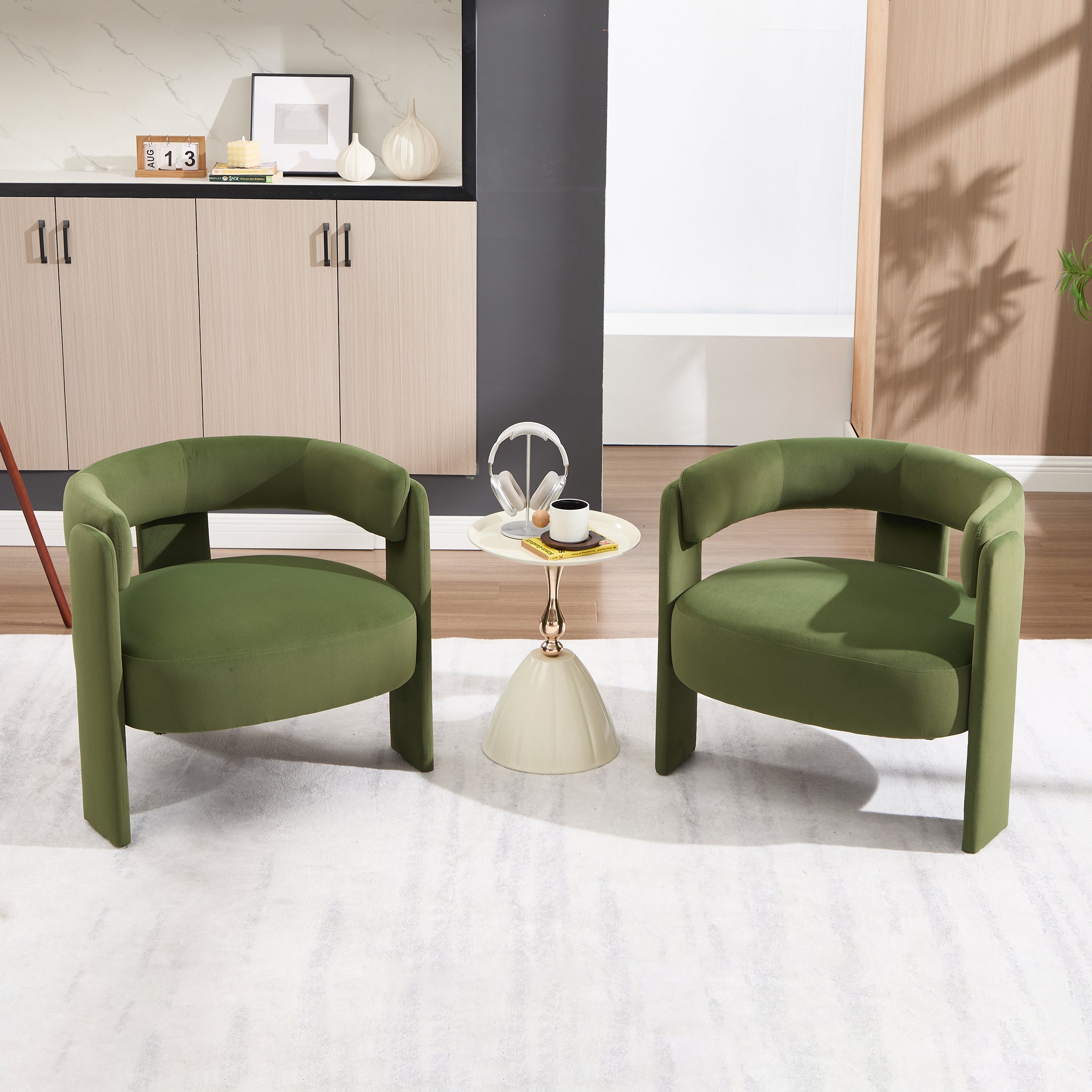 Mid-Century Velvet Comfy Single Sofa Accent Chair